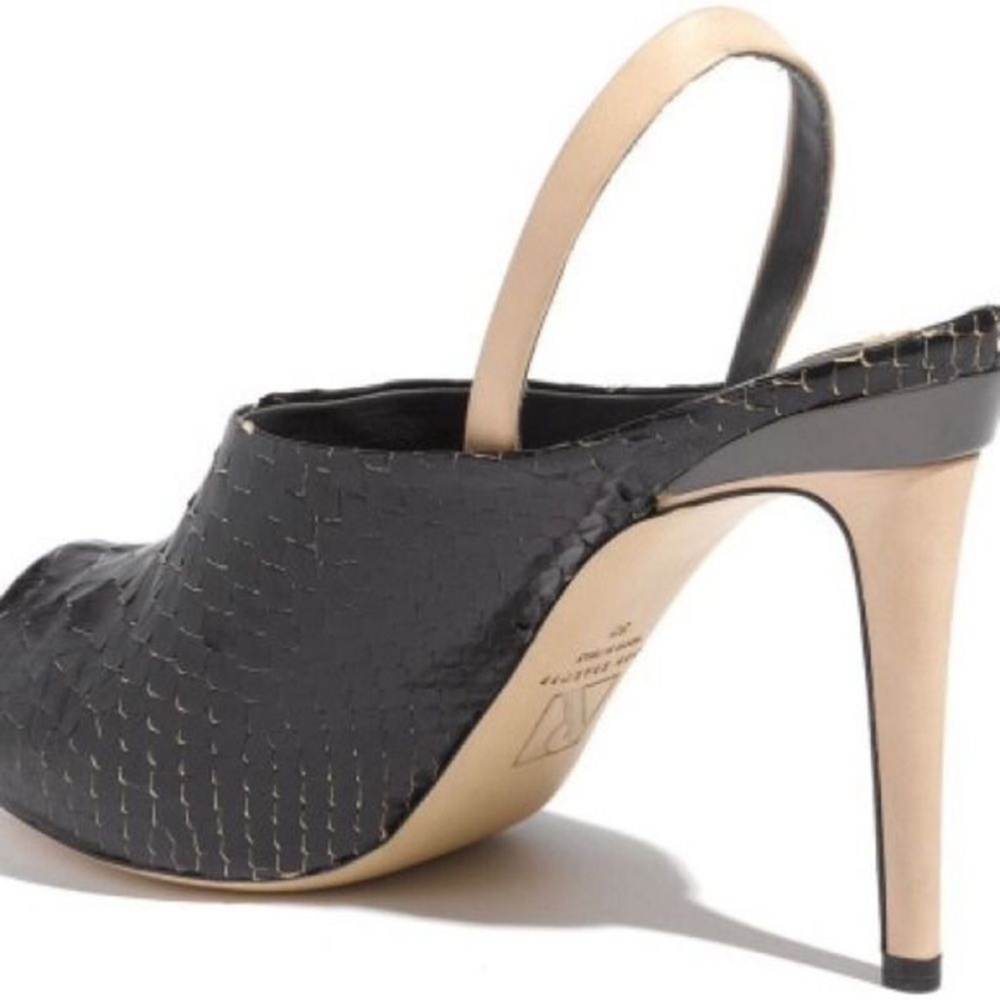 Reed Krakoff Black Genuine Python Slingback Mule … - image 2